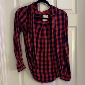 SO Red and Navy Plaid Button Down Shirt